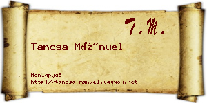 Tancsa Mánuel névjegykártya